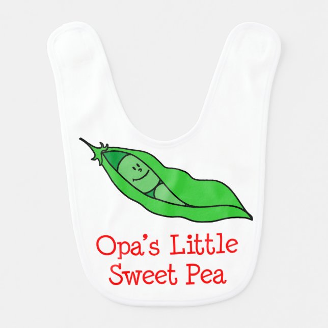 Opa's Little Sweet Pea Bib (Front)