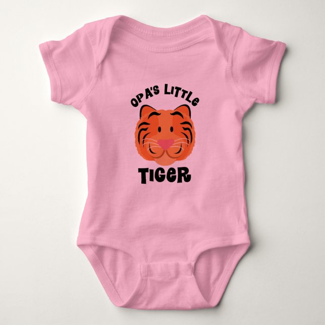 Opas Little Tiger Cute Gift Baby Bodysuit (Front)