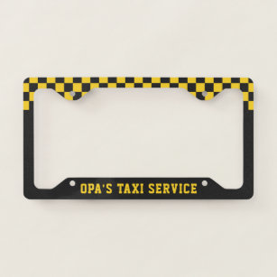Opa's Taxi   Funny Custom Grandfather Nickname License Plate Frame