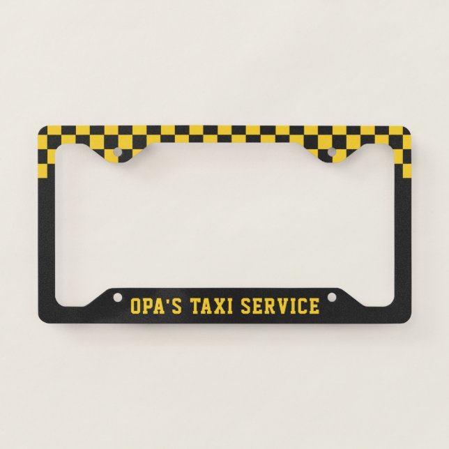 Opa's Taxi | Funny Custom Grandfather Nickname License Plate Frame (Front)