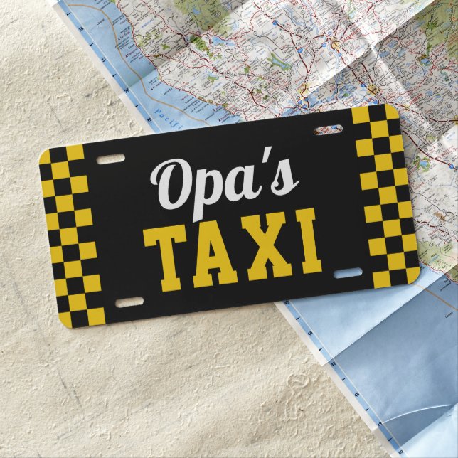 Opa's Taxi | Funny Custom Grandpa Nickname License Plate (In Situ)