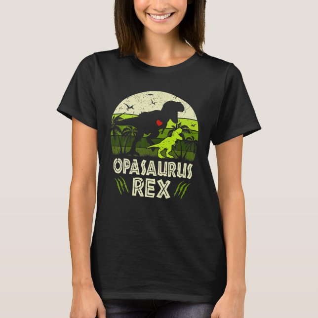 Opasaurus T Rex Dinosaur Opa Saurus Family Matchin T-Shirt (Front)