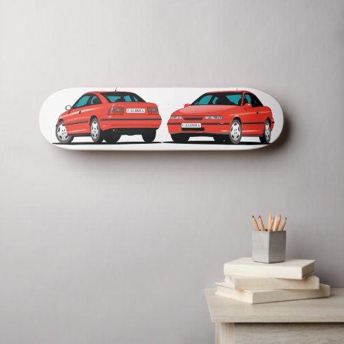 Opel Calibra front and rear red Skateboard Deck