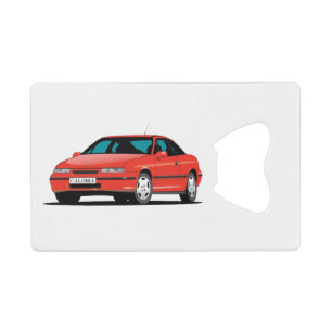Opel Calibra red Credit Card Bottle Opener