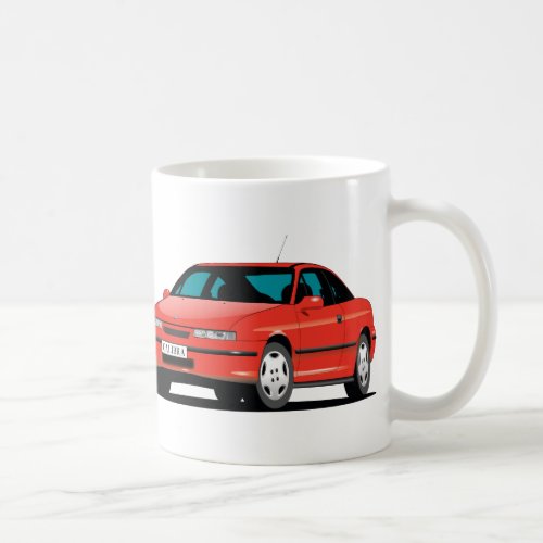 Opel Calibra red front and back Coffee Mug