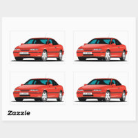 Opel Calibra red front Rectangular Sticker