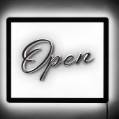 OPEN 3D Effect Print Black and White Minimalist LED Sign