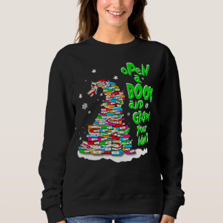 Open A Book And Grow Your Mind Christmas Sweatshirt