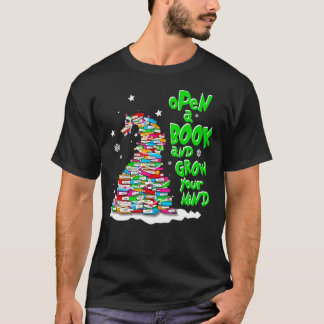 Open A Book And Grow Your Mind Christmas T-Shirt