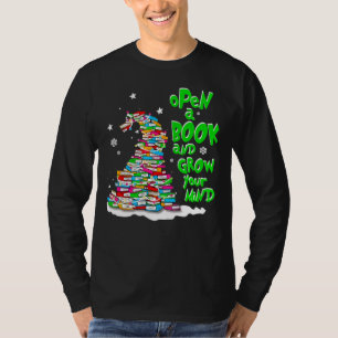 Open A Book And Grow Your Mind Christmas T-Shirt