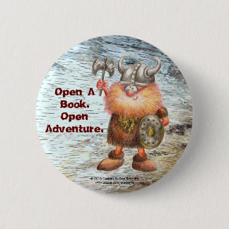 Open A Book.  Open Adventure. Pinback Button