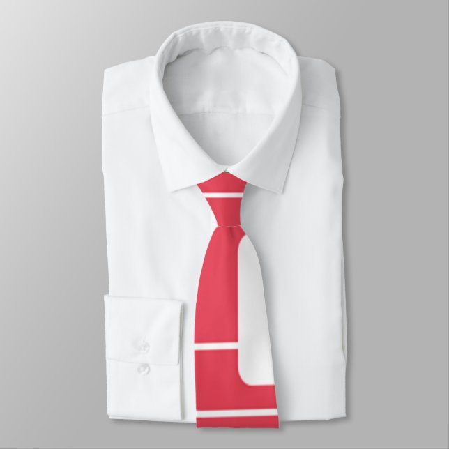 Open and Closed Rectangles - Red  Neck Tie (Tied)