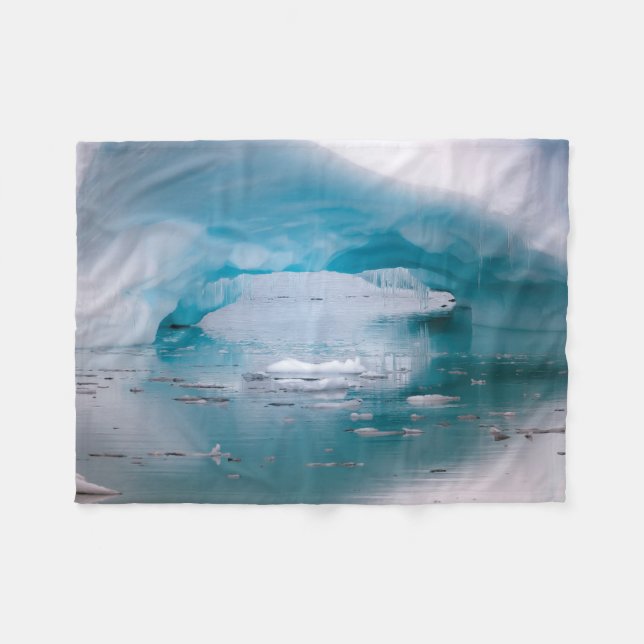 Open Arch Iceberg | Antarctica Fleece Blanket (Front (Horizontal))