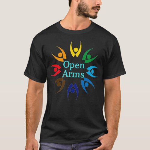Open Arms with Loving people Abstract Design T_Shirt