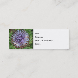 Open Artichoke Flower. Purple. Mini Business Card