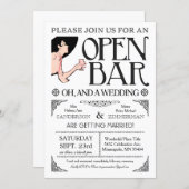 Open Bar and a Wedding Invitations (Front/Back)