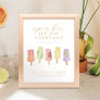 Open Bar Ice Pop Cocktails Watercolor Ice Pop Menu Poster