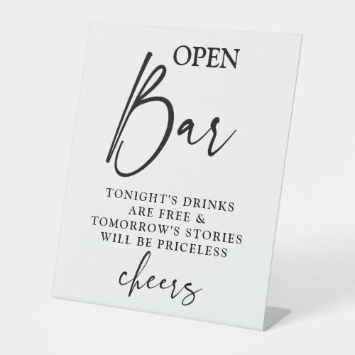 Open Bar minimalist wedding sign