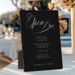 Open Bar! Modern, Calligraphy, Black Plaque<br><div class="desc">"Open Bar" Modern,  Calligraphy,  Black,  Wedding Drink Menu Sign. Personalized in minutes. Add your data,  and you can select the font,  color,  size and position individually by clicking "Personalize more".</div>