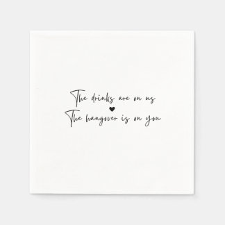 Open Bar Napkins for Wedding or Party