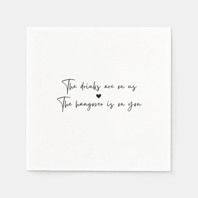 Open Bar Napkins for Wedding or Party (Front)