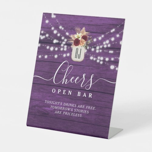 Open Bar Pedestal Sign