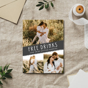 Open Bar Photo Affordable Wedding Save the Date Announcement Postcard