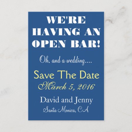 Open Bar Save The Date