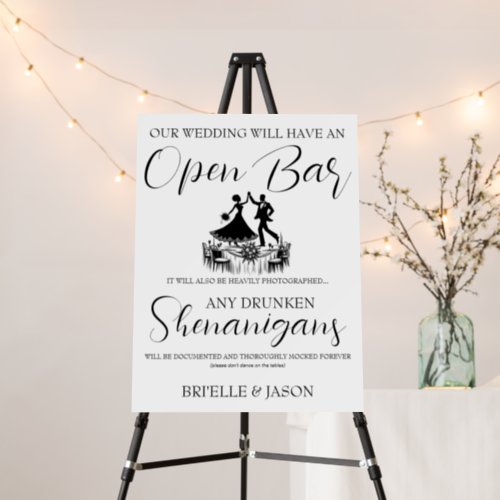 Open Bar Sign Foam Board