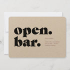 Open Bar Typographic Save the Date Card