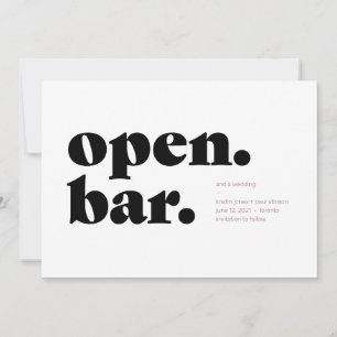 Open Bar Typographic Save the Date Card