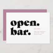 Open Bar Typographic Save the Date Card (Front/Back)