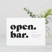 Open Bar Typographic Save the Date Card (Standing Front)