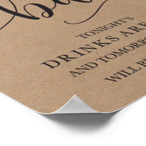 Open Bar Wedding Alcohol Sign Zazzle