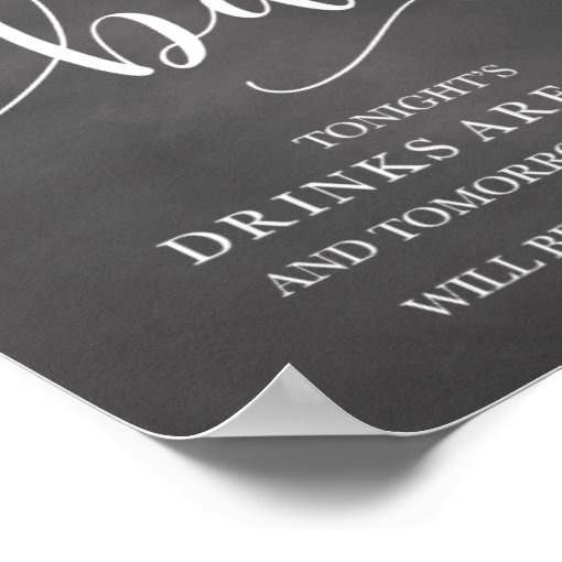 Open Bar Wedding Alcohol Sign Zazzle