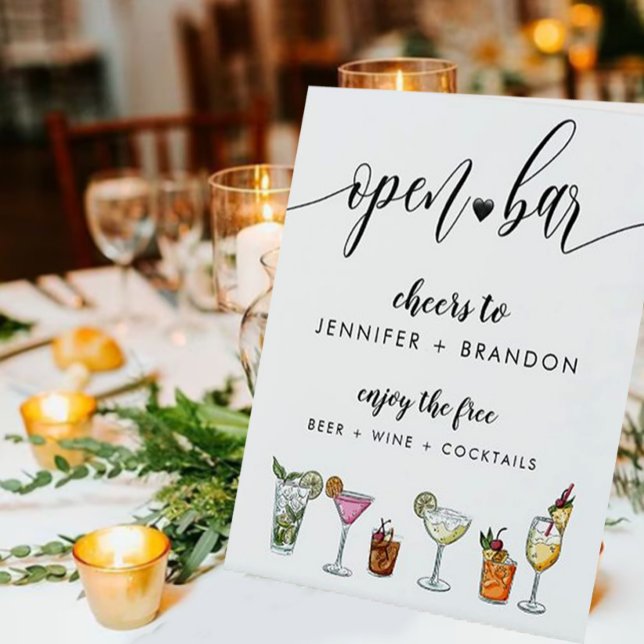 open bar wedding table top sign (Creator Uploaded)
