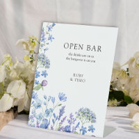 Open Bar Wildflower Periwinkle Floral Wedding