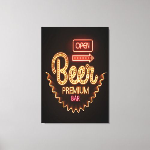 Open Beer Bar Canvas Print