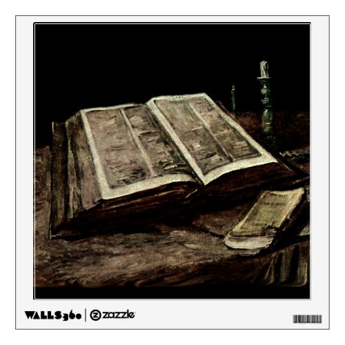 Open Bible Book with Candles _ van Gogh Wall Sticker