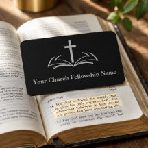 Open Bible Cross Black Church Pastor