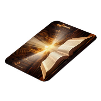 Open Bible Light Rays Magnet