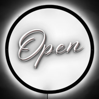 OPEN Black and White 3D Print Effect Modern Simple