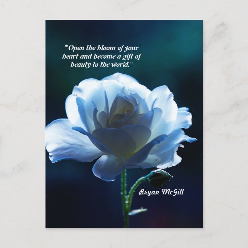 Open  Bloom of your Heart Faux  Canvas Postcard