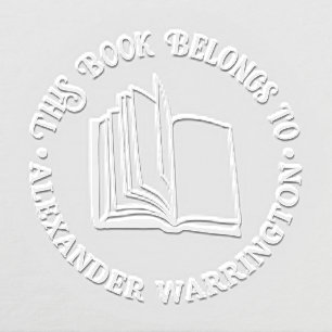 Open Book #3 “This Book Belongs to” Library Name Embosser