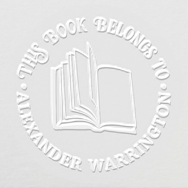 Open Book #3 “This Book Belongs to” Library Name Embosser (Design)