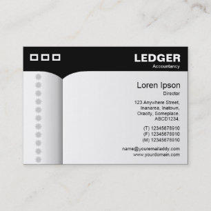 Open Book (accountancy) - Black Business Card