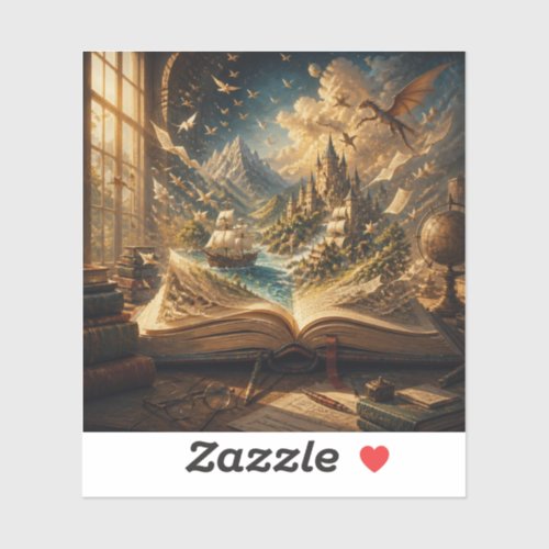 Open Book Adventure Paintings. Sticker