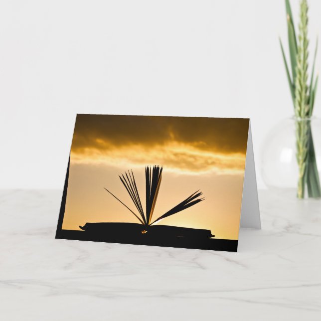 Open Book and Sunset Photograph Card (Front)