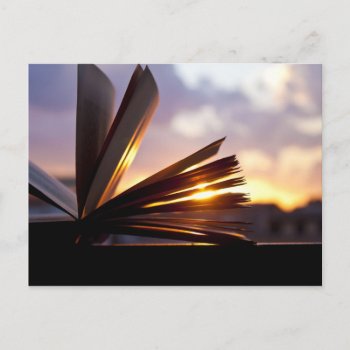 Open Book And Sunset Photography Postcard by RosaAzulStudio at Zazzle