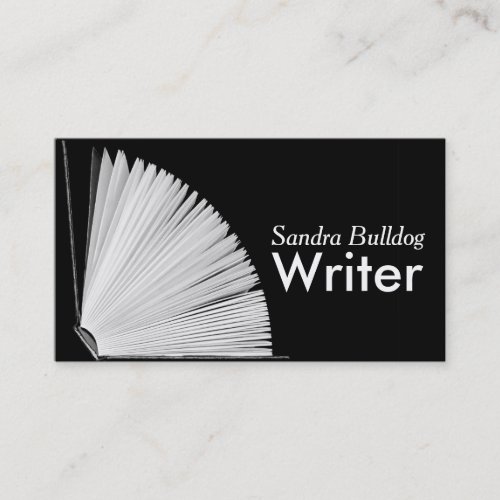 Open Book AUTHORS  WRITERS Business Card